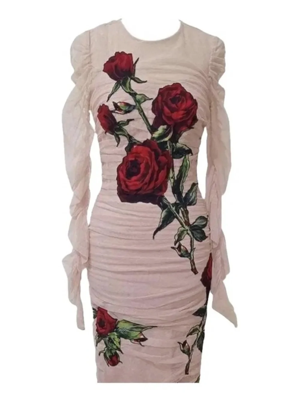 Dolce&Gabbana    Mesh Midi Length Dress  Pink IT42      Retail $3,800 - Picture 4 of 7